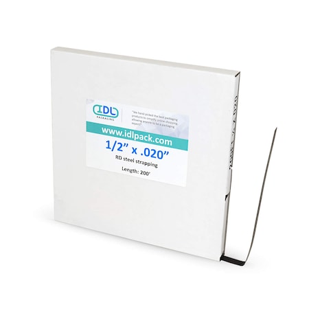 Idl Packaging 1/2" Steel Strapping, Mini Coil, 200 Ft., Black MAL12.200